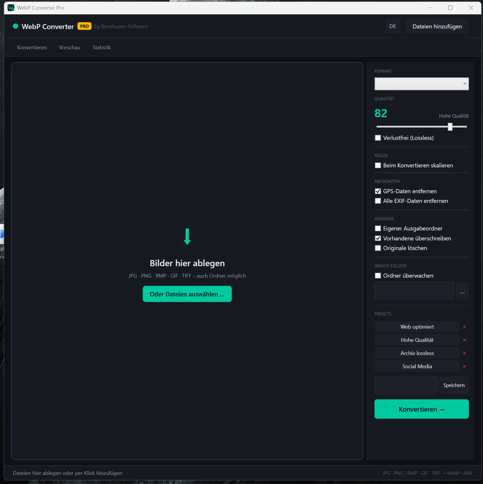 WebPShift Pro — Screenshot